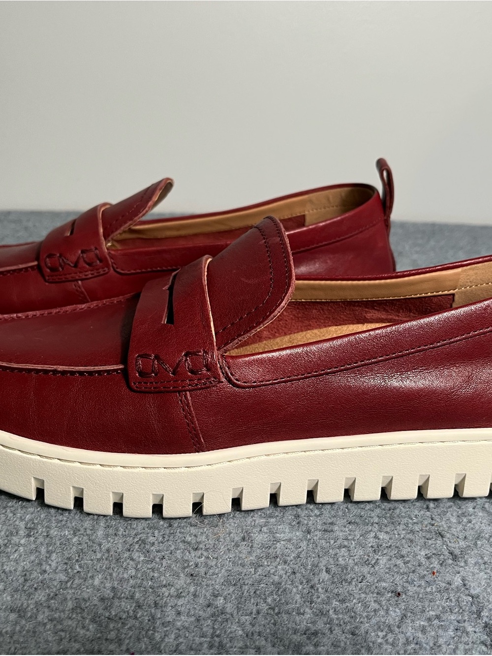 Vionic Women’s Burgundy/Wine Leather Slip-On Penny Loafers - Picture 2 of 4